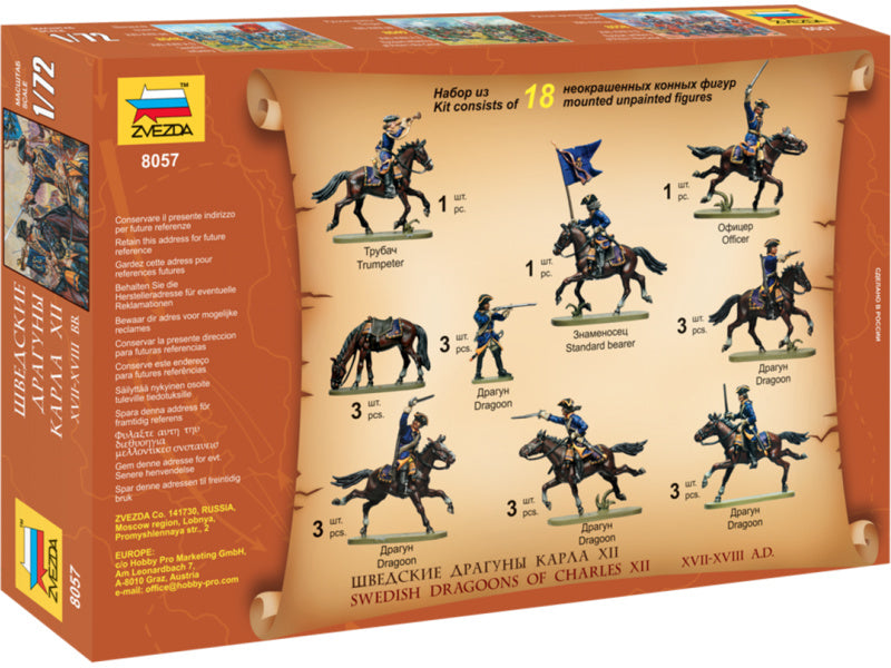 Zvezda figurky - švédští dragouni (1:72)